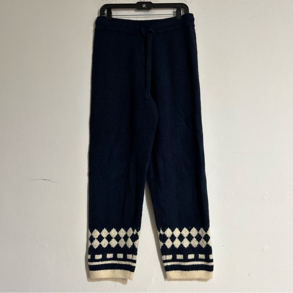 J. Crew Sweater Pants with Geometric Knit Print Merino Wool Alpaca Blend Small